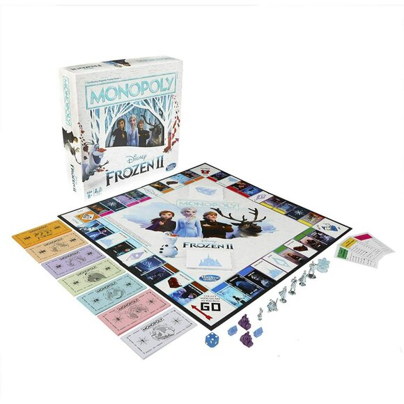 Disney Frozen Monopoly Board Game & Frosted Fishing Snowflake Catching Game - Picture 2 of 12